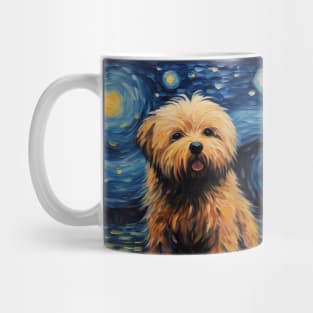 Cute Puli Dog Puppy Brown Painted in Starry Night style Mug